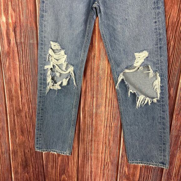 Agolde Womens Mid Rise 90s Jeans Loose Fit Distressed 100% Cotton Size 25 - Picture 5 of 10